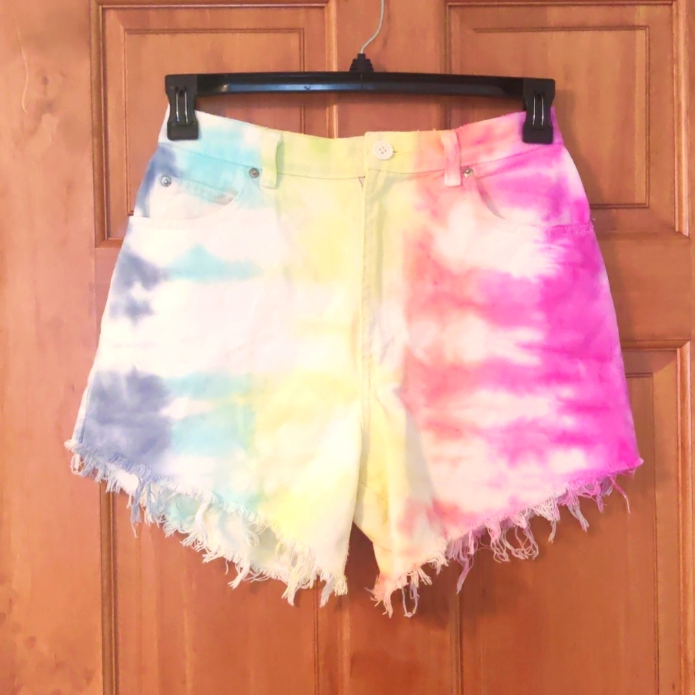 Vintage Sasson Tie Dye Cotton High Waisted Shorts